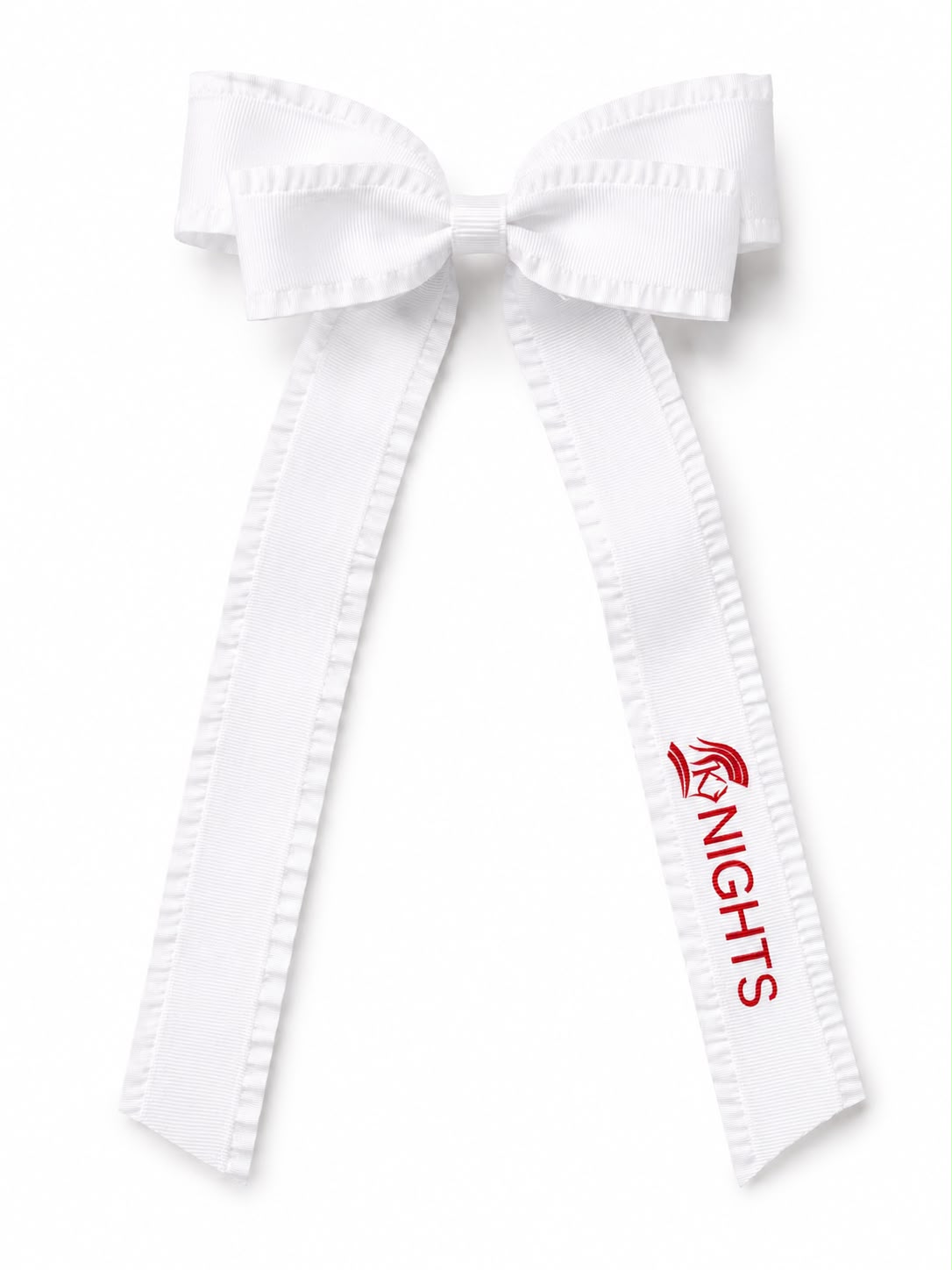 White long tail bow, DTF (Direct-to-Film)