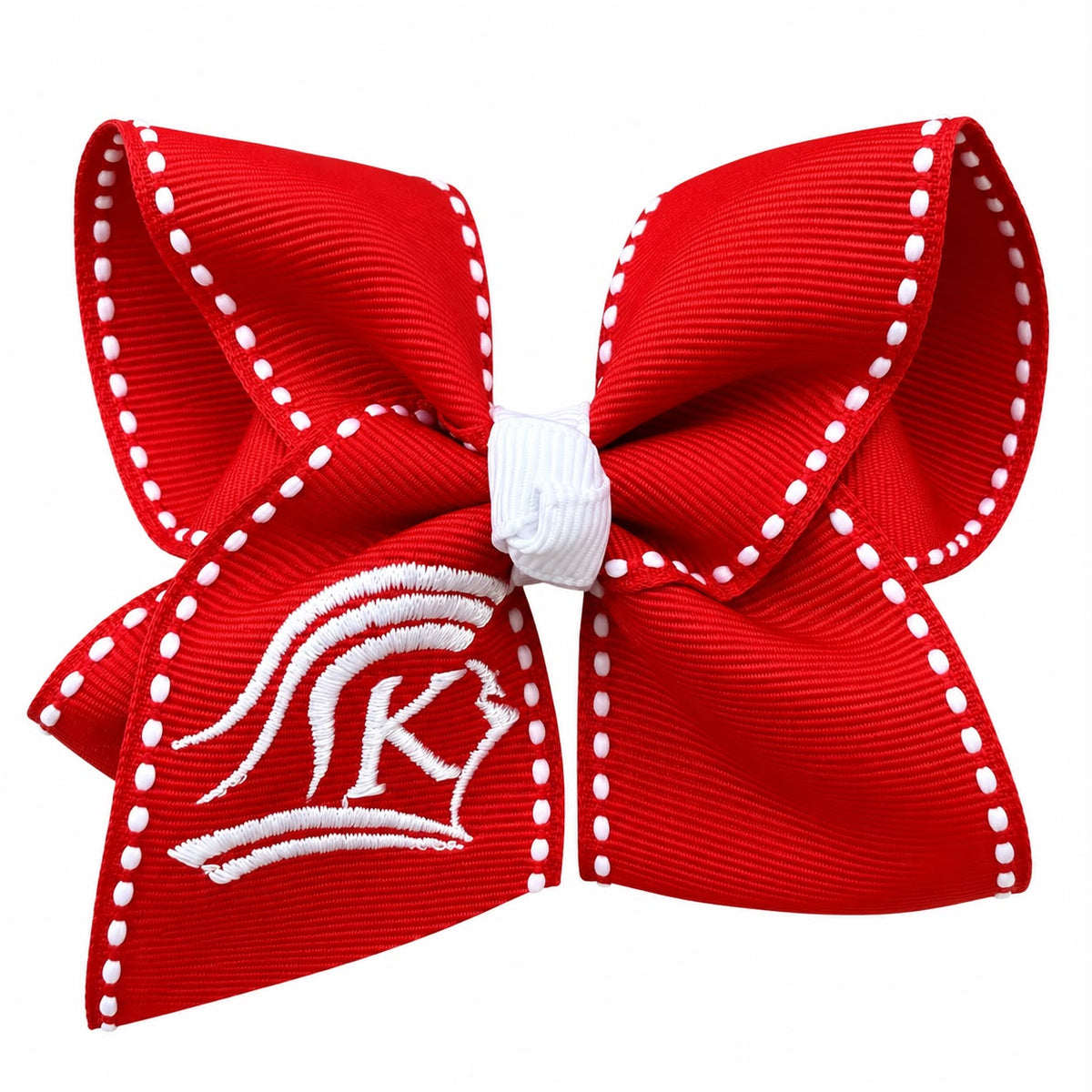 KCS Knights Small Boutique Bow (red with white stitching)