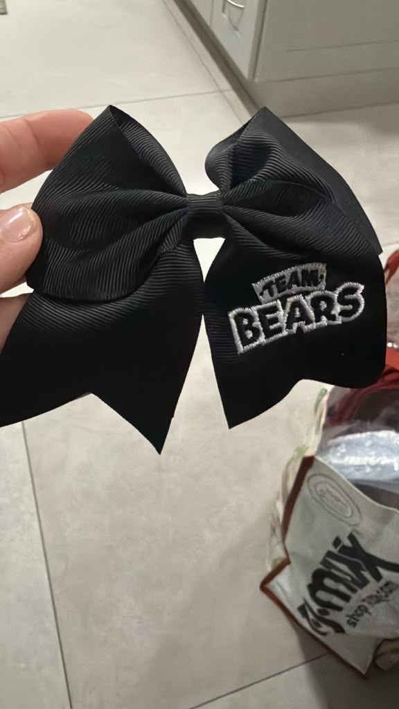 Team Bear Embroidered Bow