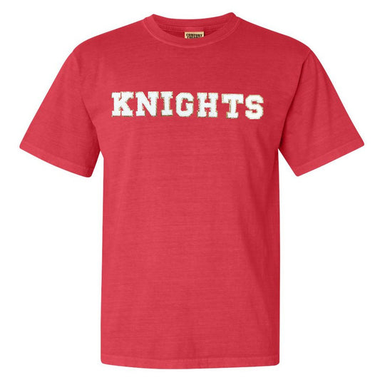 Red Knights T-Shirt with white letter patches