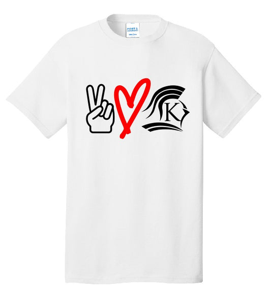 New Peace Love Knights Shirt (White and Black)