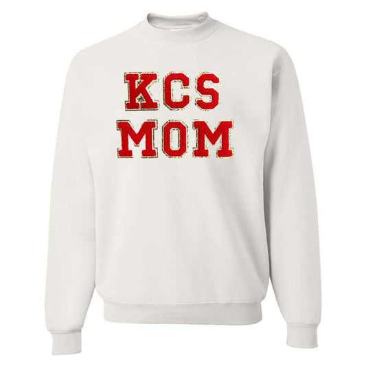 Adult White KCS Mom Sweaters with letter patches