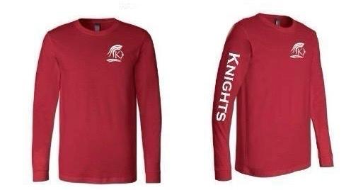 New 2024 KCS Red Knights Long Sleeve Shirt
