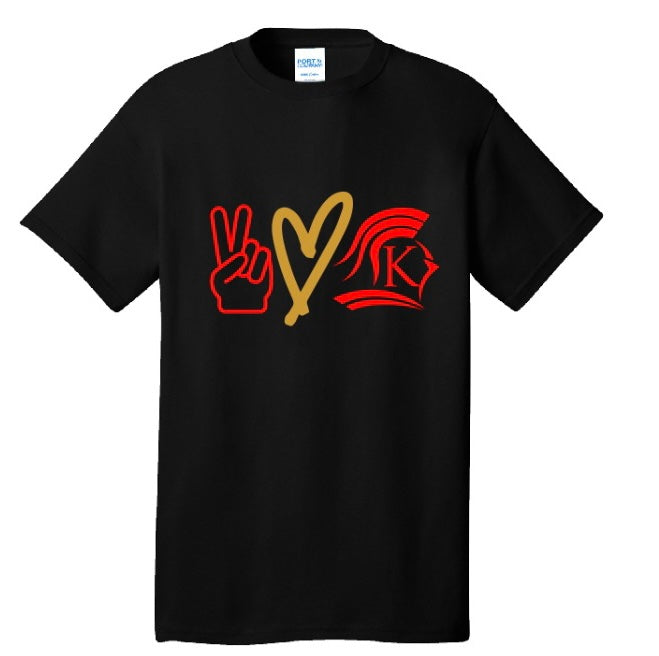 New Peace Love Knights Shirt (White and Black)