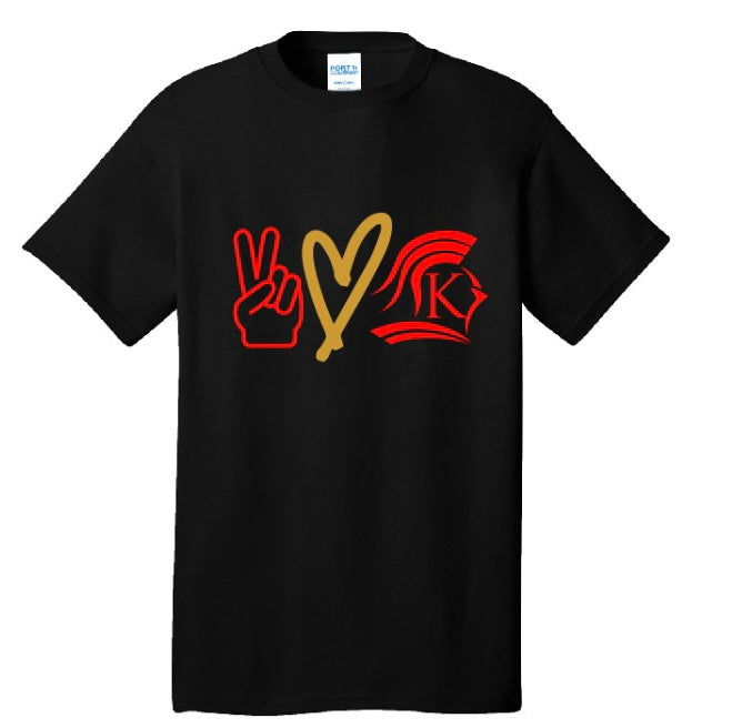 Peace Love Knights Shirt (White and Black)